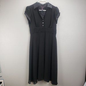 Robbie‎ Bee Women's 10 Short Sleeve Black Collar Dress Wednesday Addams Gothic